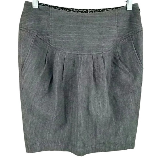 Playlord Pleated Gray Skirt Size 9 with Pockets Casual Short - Picture 3 of 11